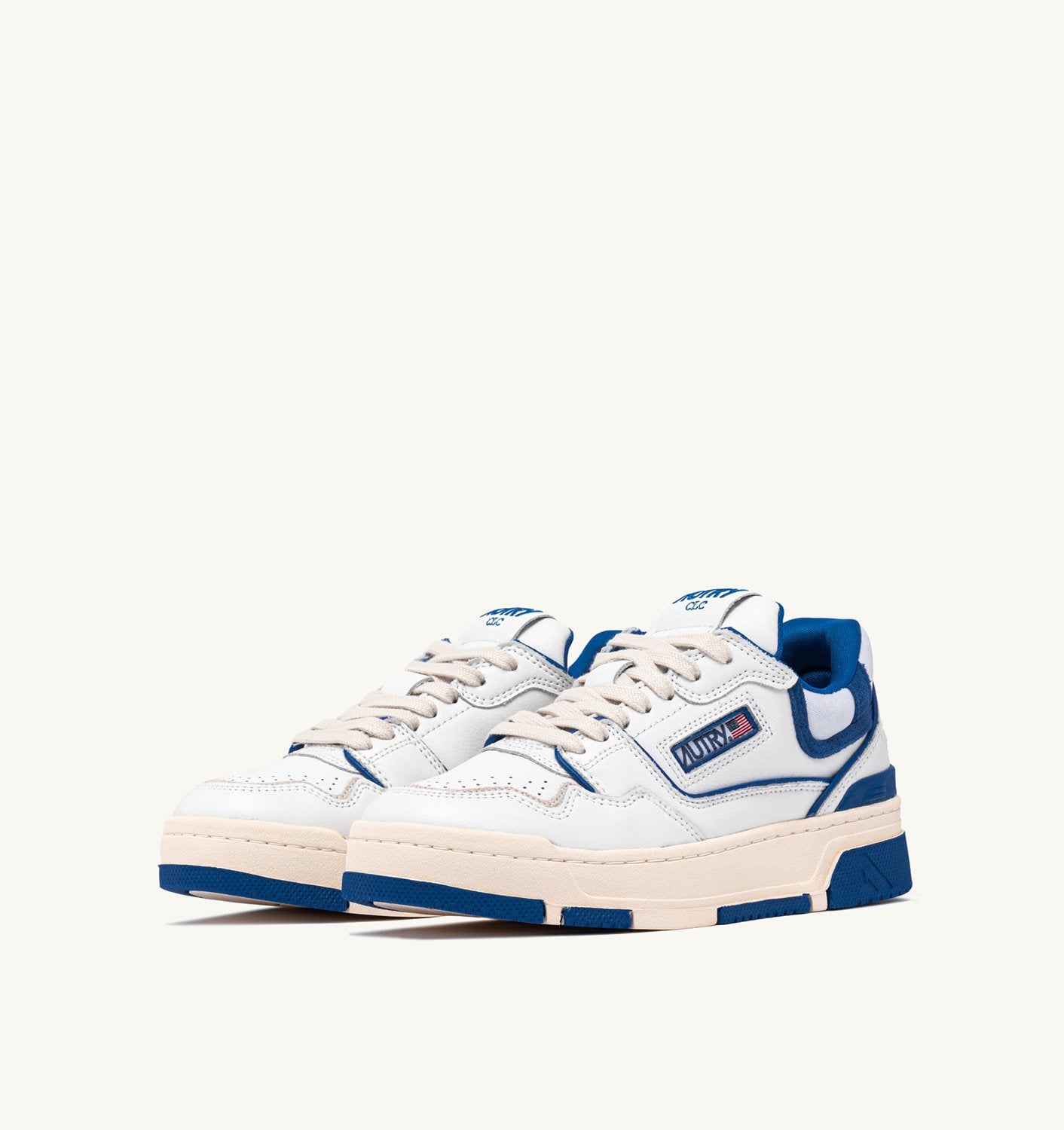 SNEAKERS CLC LOW IN PELLE BIANCA E SUEDE PRINCESS BLU