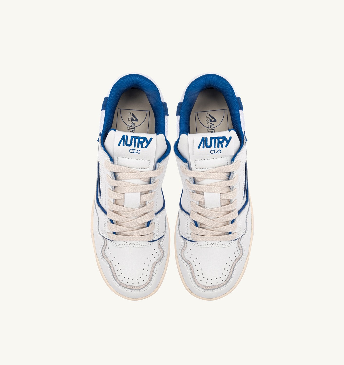 SNEAKERS CLC LOW IN PELLE BIANCA E SUEDE PRINCESS BLU