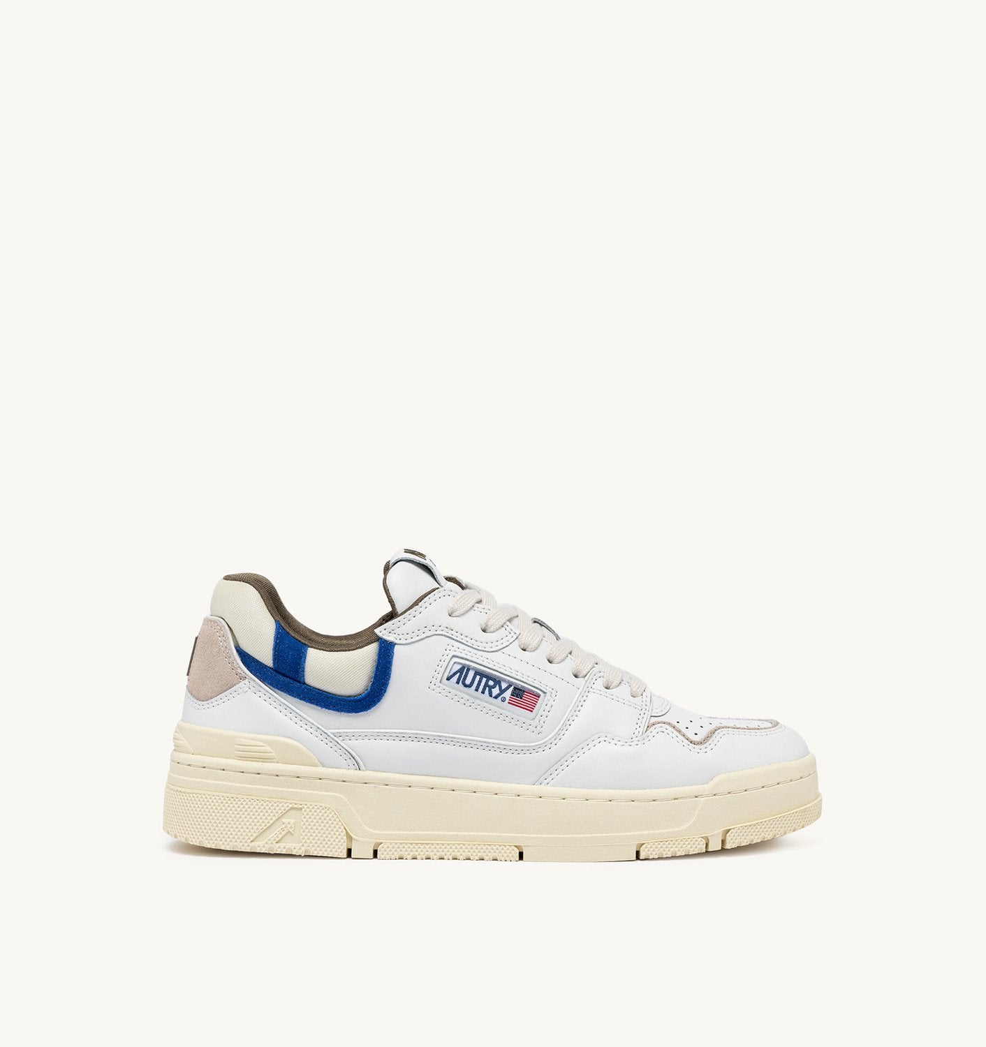 SNEAKERS CLC LOW IN PELLE BIANCA E SUEDE BLU