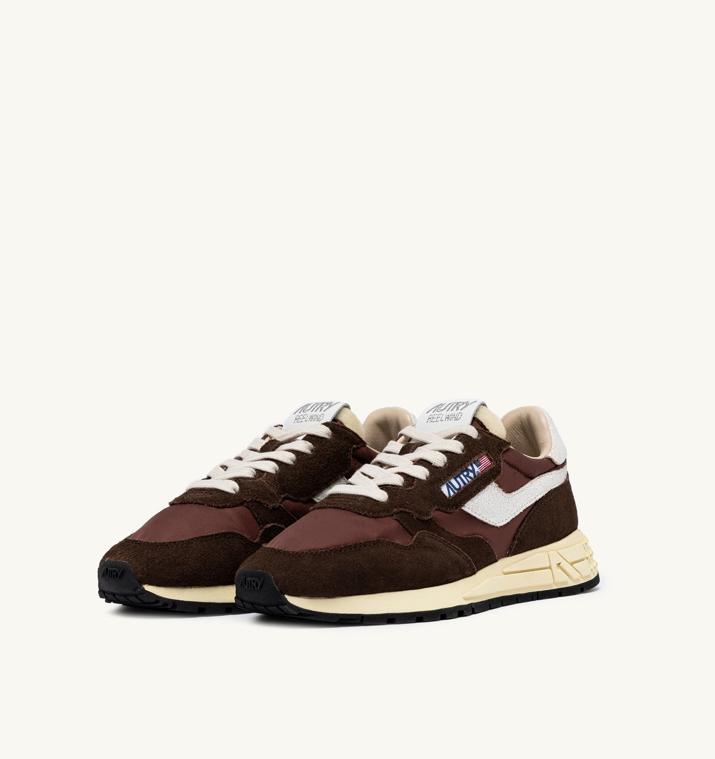 SNEAKERS REELWIND LOW IN NYLON E SUEDE EBONY E BIANCA