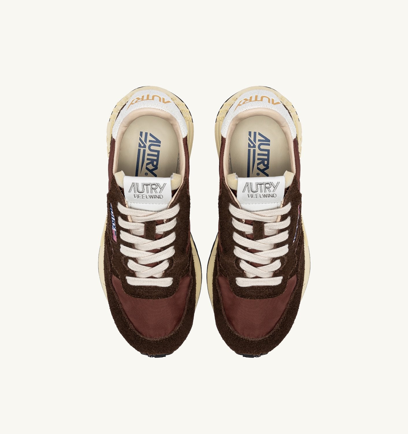SNEAKERS REELWIND LOW IN NYLON E SUEDE EBONY E BIANCA