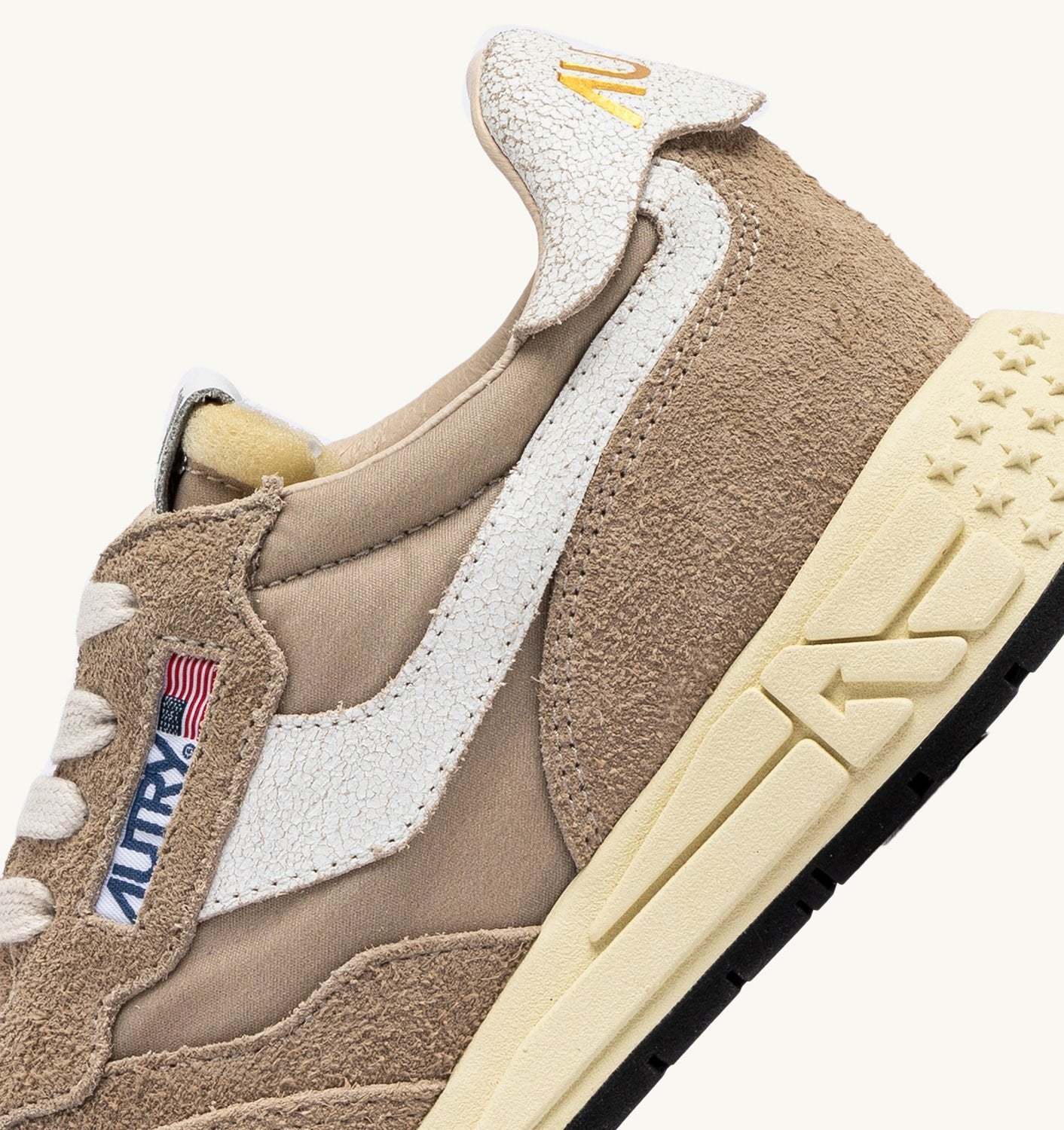 SNEAKERS REELWIND LOW IN NYLON E SUEDE PEPPER E BIANCA