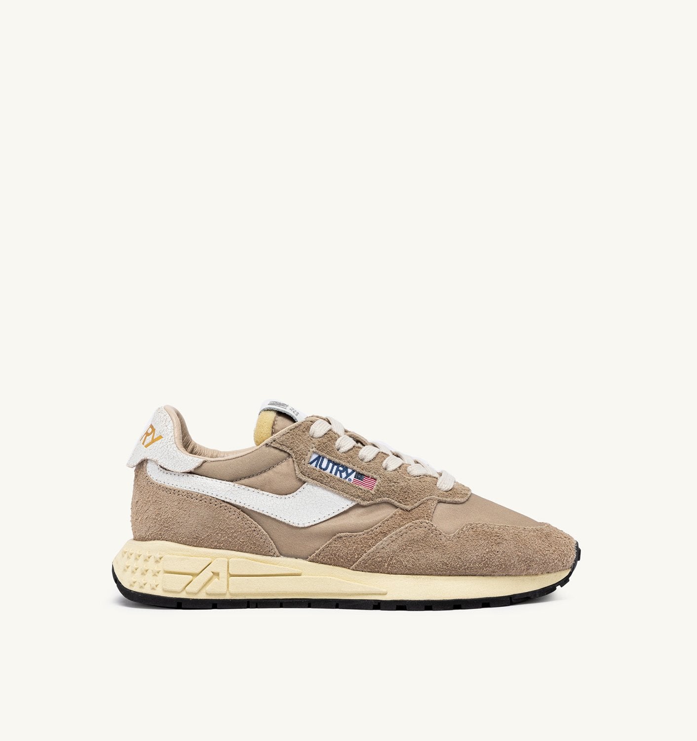 SNEAKERS REELWIND LOW IN NYLON E SUEDE PEPPER E BIANCA