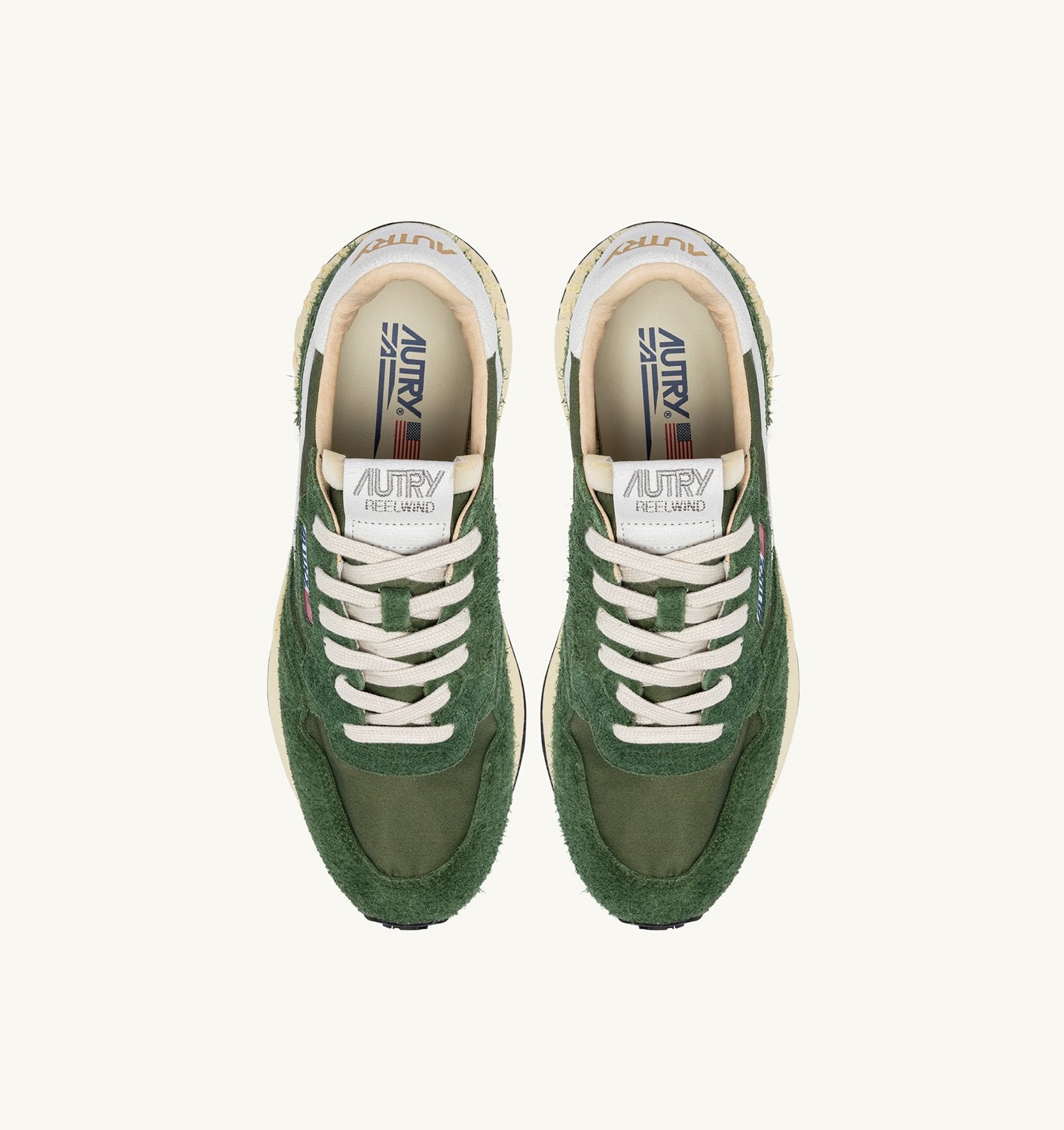 SNEAKERS REELWIND LOW IN NYLON E SUEDE COLORE MILITARY