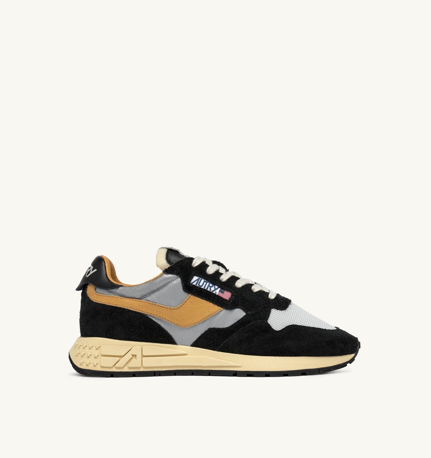 SNEAKERS REELWIND LOW IN SUEDE NERO E NYLON RIFLETTENTE