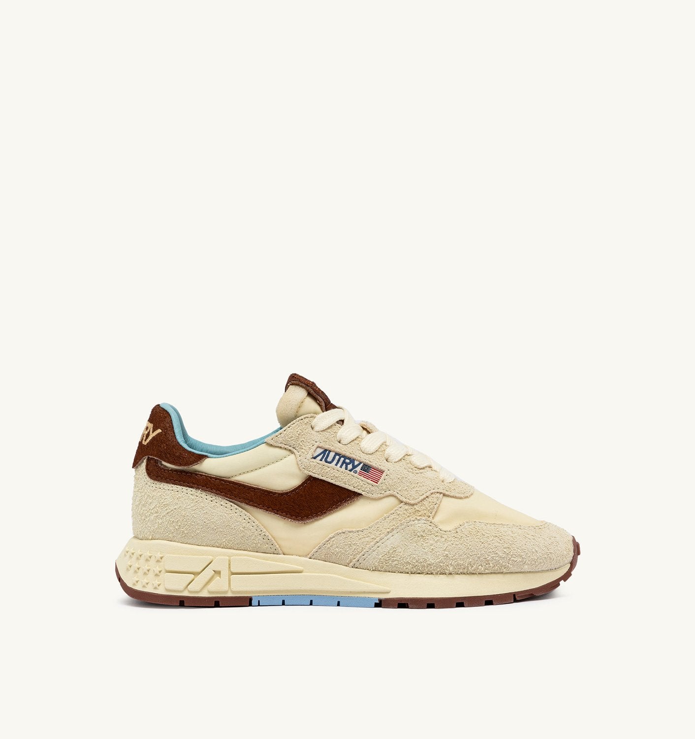 SNEAKERS REELWIND LOW IN NYLON E SUEDE COLORE NUT E BROWN