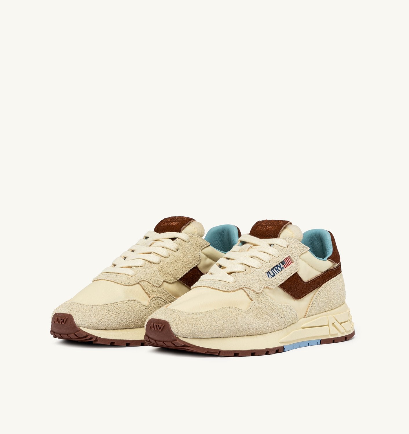 SNEAKERS REELWIND LOW IN NYLON E SUEDE COLORE NUT E BROWN
