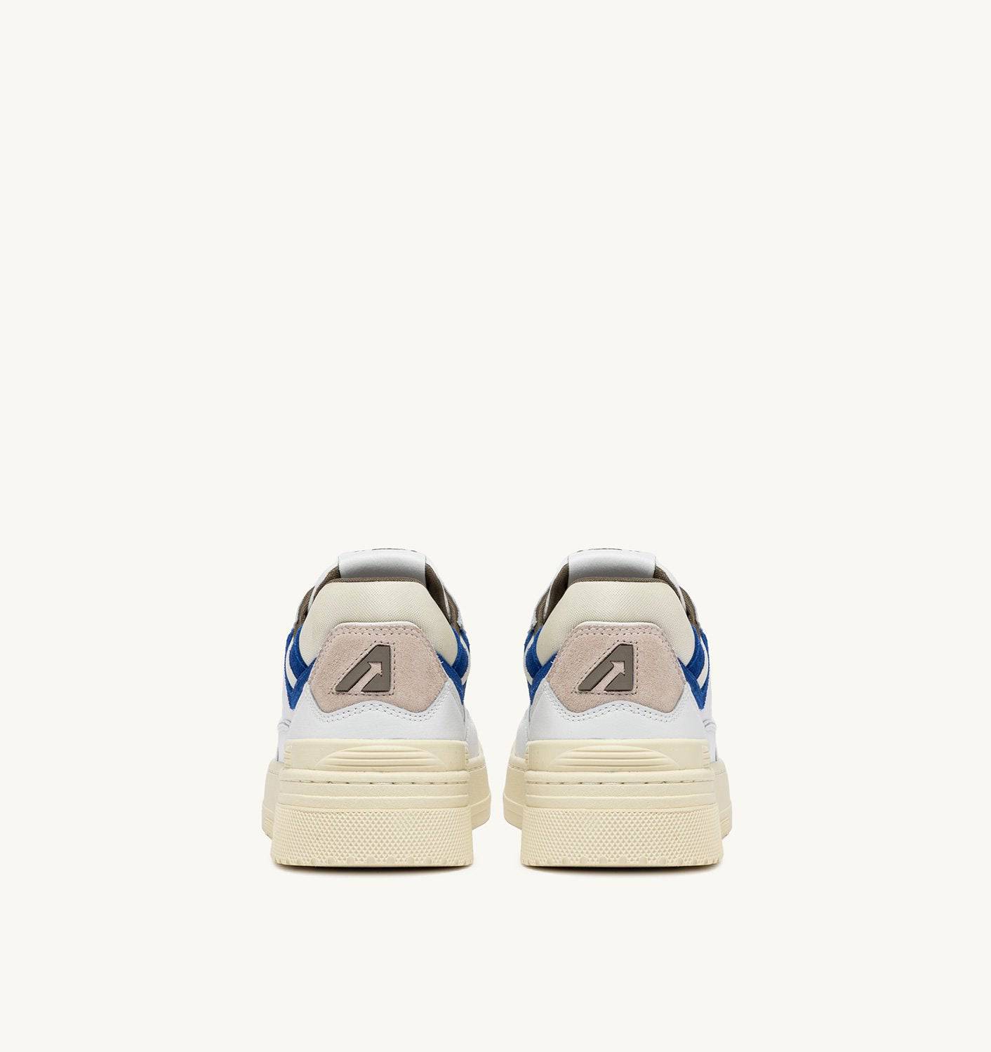 SNEAKERS CLC LOW IN PELLE BIANCA E SUEDE BLU