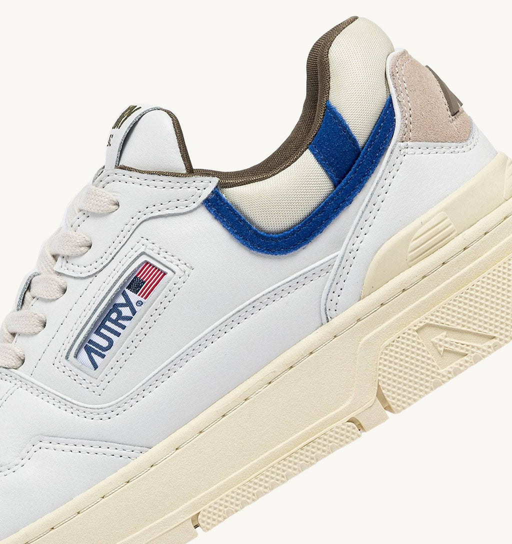 SNEAKERS CLC LOW IN PELLE BIANCA E SUEDE BLU