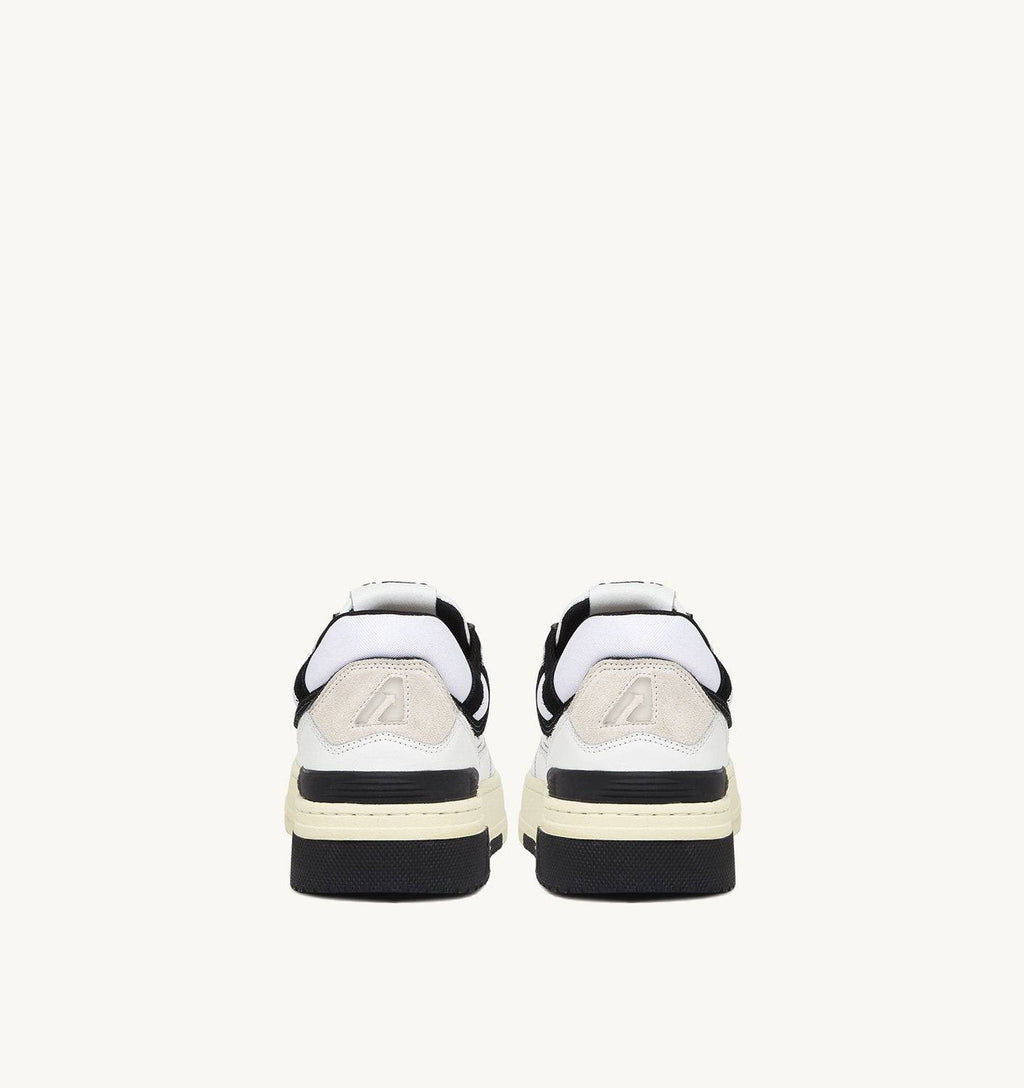 SNEAKERS CLC LOW IN PELLE BIANCA E SUEDE NERA