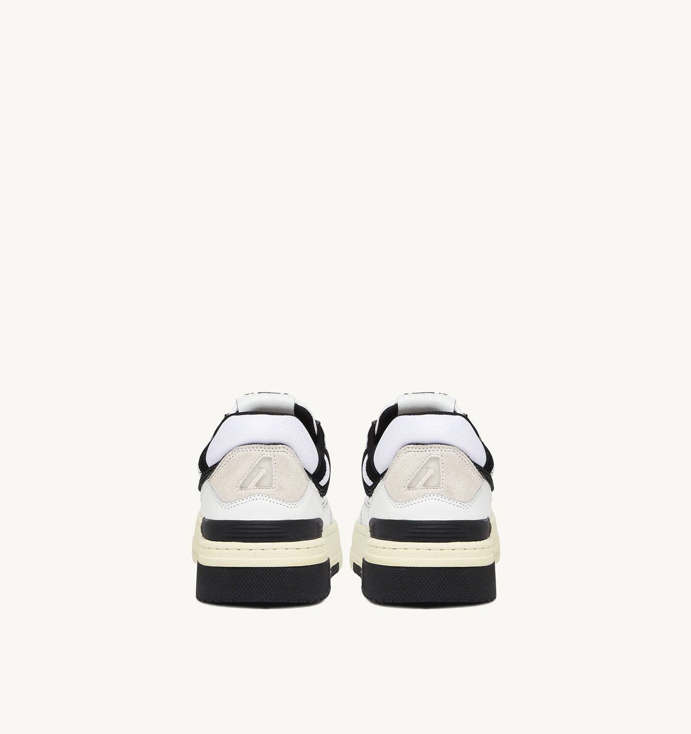 SNEAKERS CLC LOW IN PELLE BIANCA E SUEDE NERA