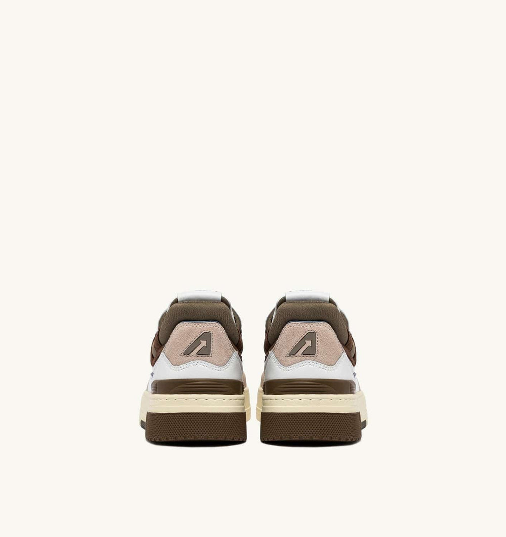 SNEAKERS CLC LOW IN PELLE E SUEDE COLORE BIANCO E COVERT GREEN