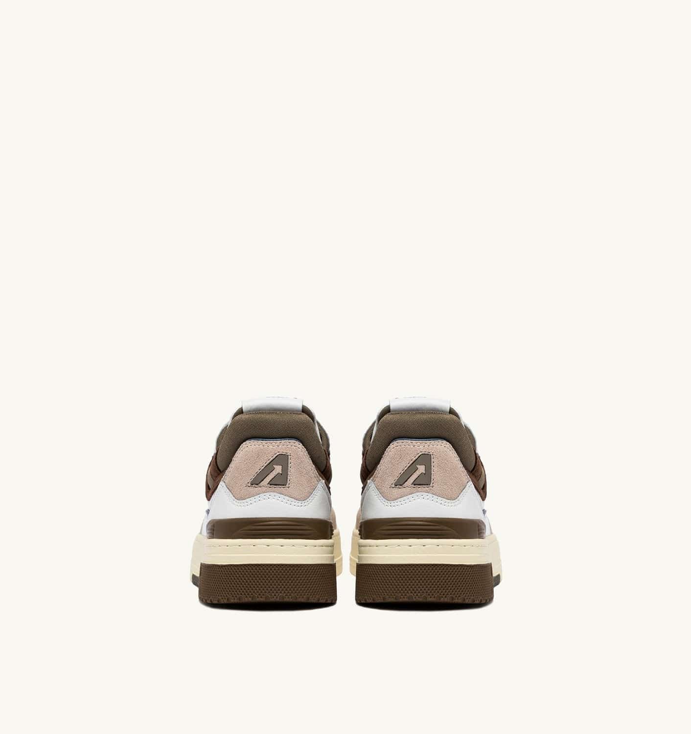 SNEAKERS CLC LOW IN PELLE E SUEDE COLORE BIANCO E COVERT GREEN