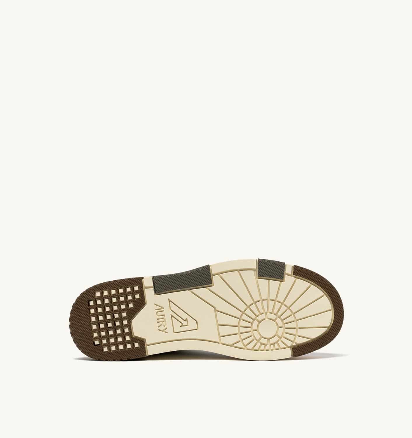 SNEAKERS CLC LOW IN PELLE E SUEDE COLORE BIANCO E COVERT GREEN