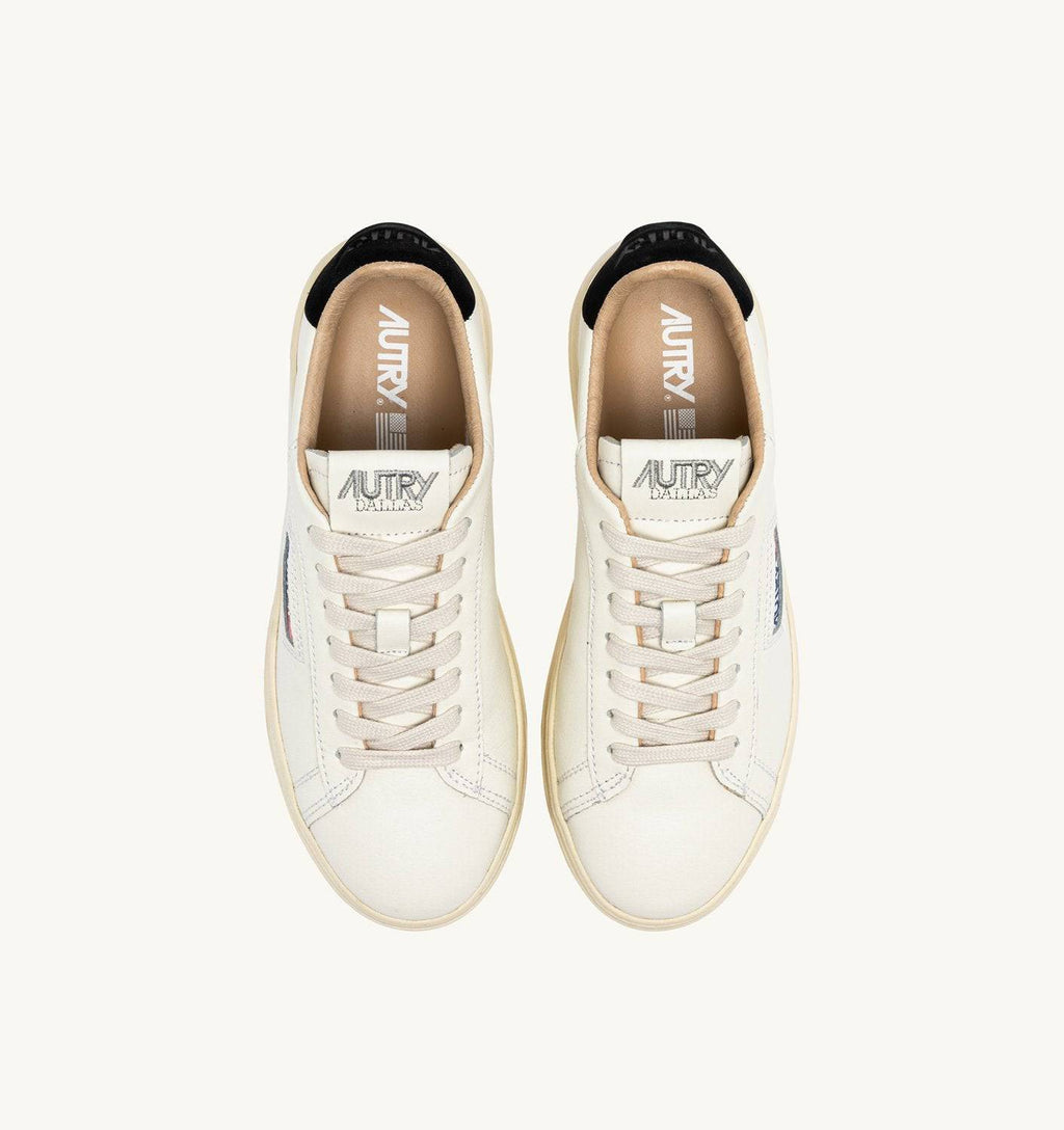 SNEAKERS DALLAS LOW IN PELLE BIANCA E NERA