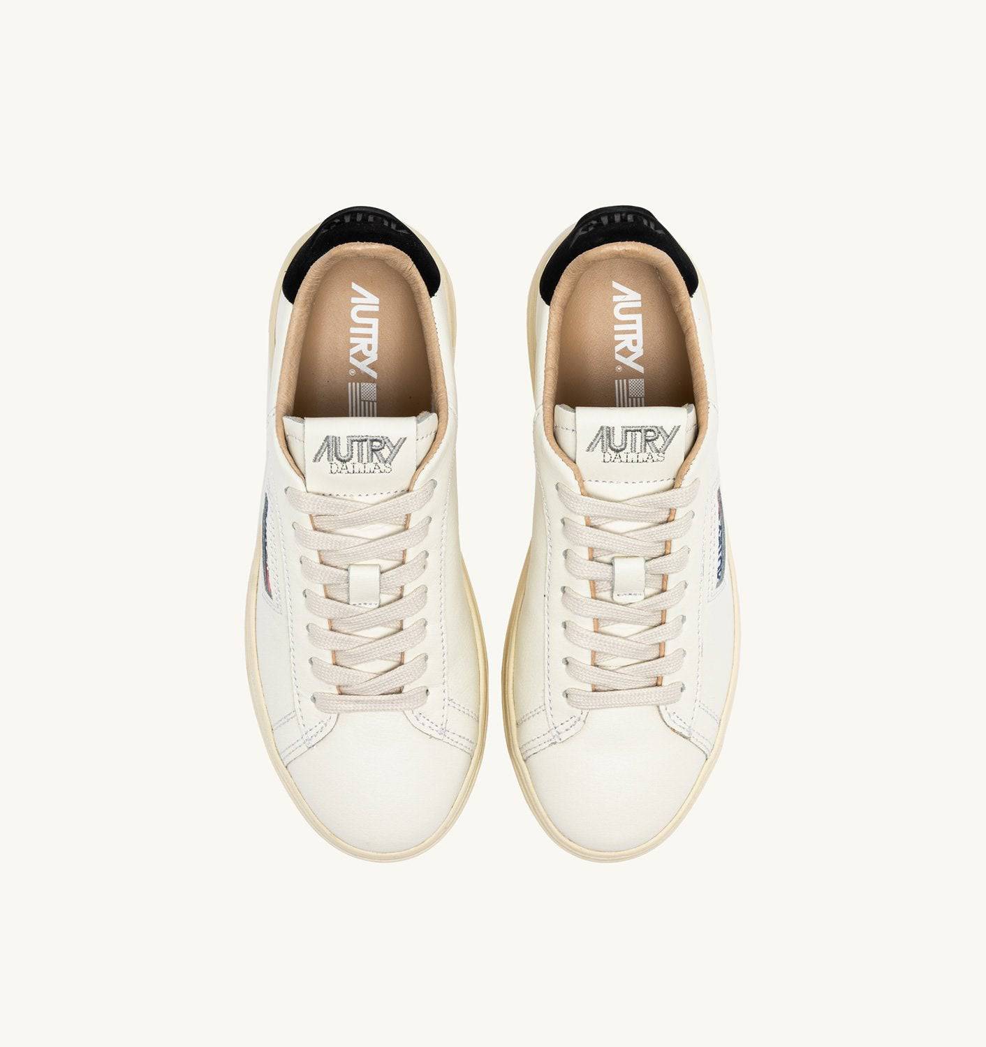 SNEAKERS DALLAS LOW IN PELLE BIANCA E NERA