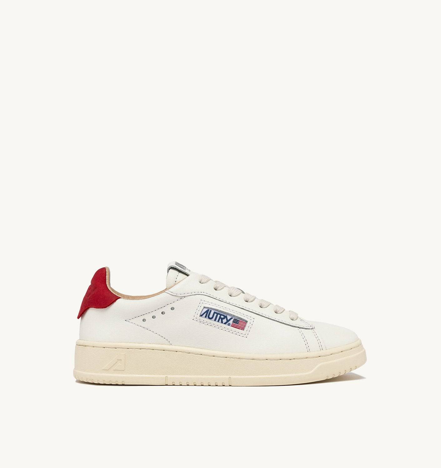 SNEAKERS DALLAS LOW IN PELLE BIANCA E ROSSA