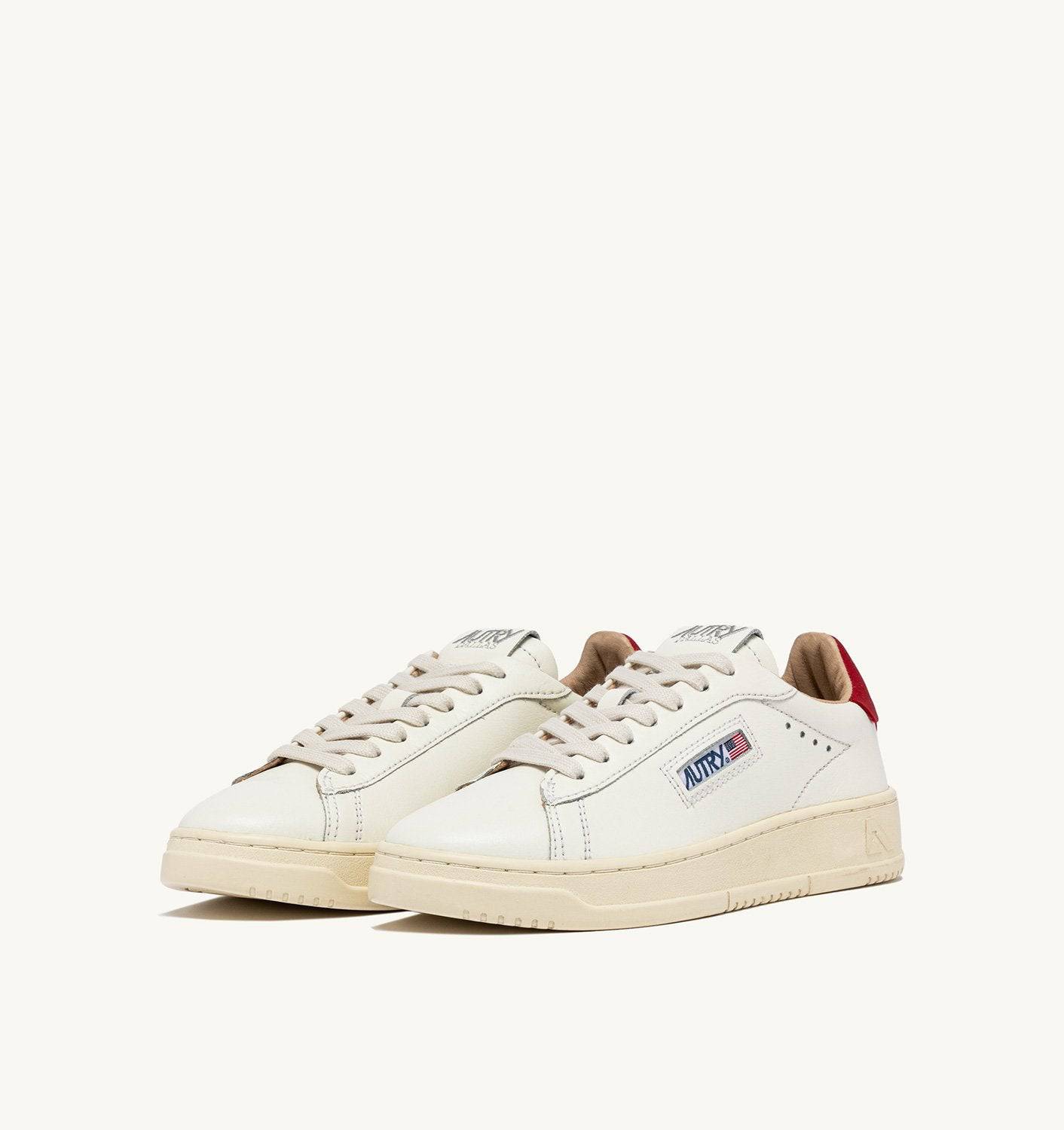 SNEAKERS DALLAS LOW IN PELLE BIANCA E ROSSA