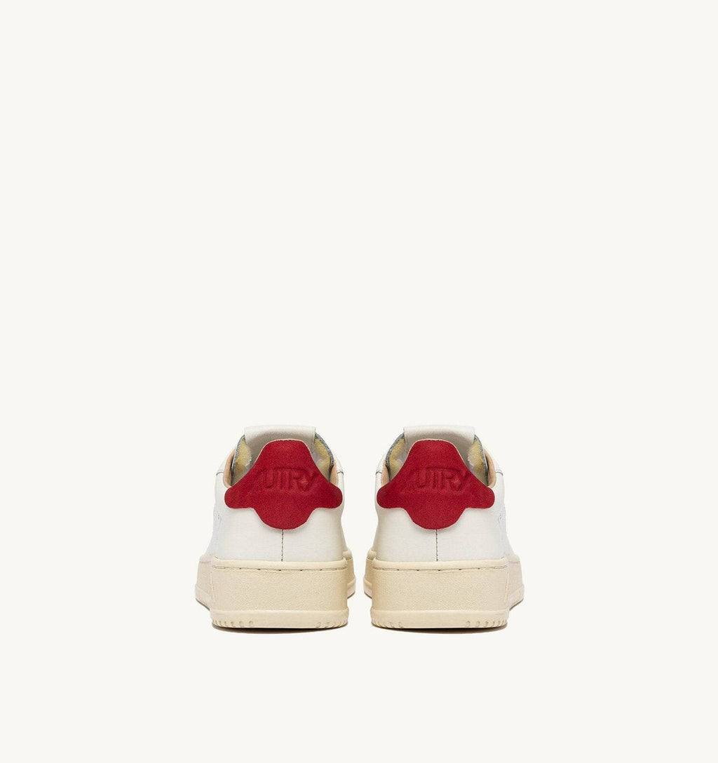 SNEAKERS DALLAS LOW IN PELLE BIANCA E ROSSA