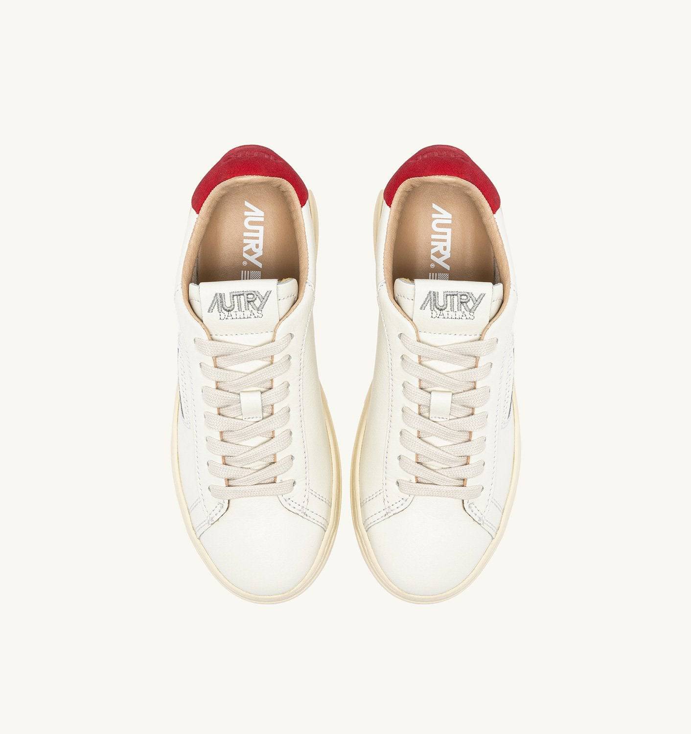 SNEAKERS DALLAS LOW IN PELLE BIANCA E ROSSA