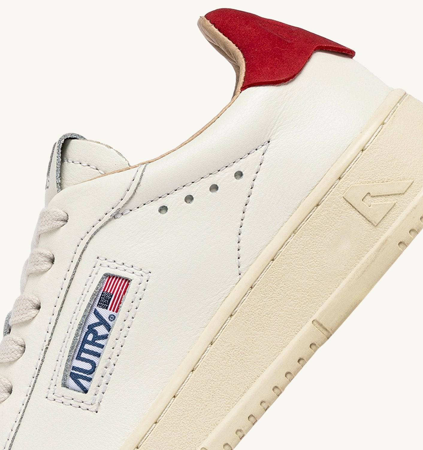 SNEAKERS DALLAS LOW IN PELLE BIANCA E ROSSA