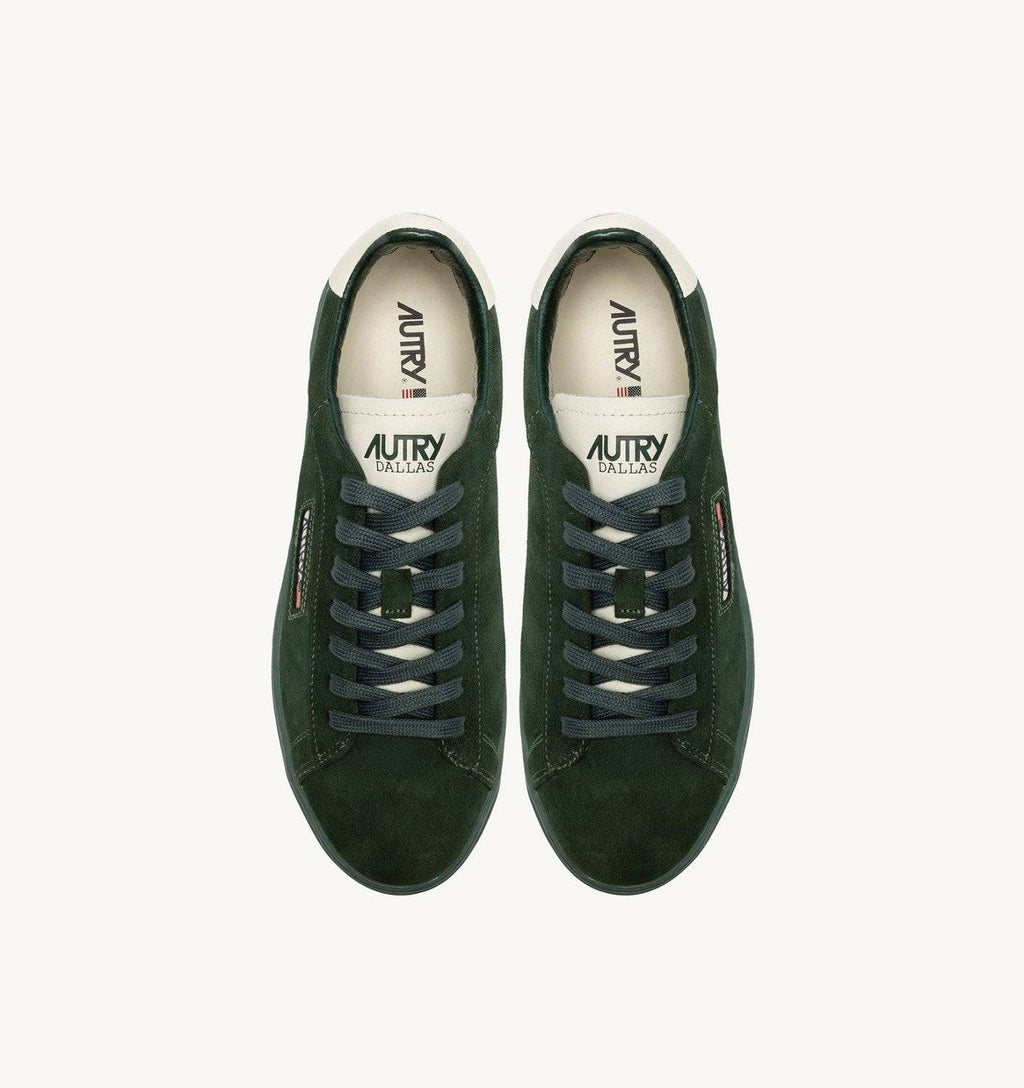SNEAKERS DALLAS LOW IN SUEDE MARSHMALLOW E BOTTLE GREEN