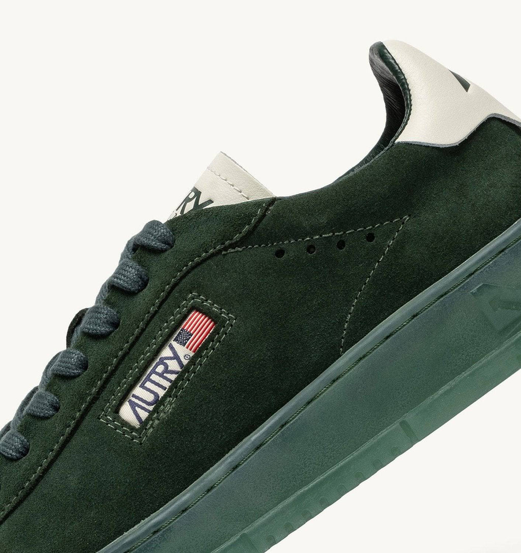 SNEAKERS DALLAS LOW IN SUEDE MARSHMALLOW E BOTTLE GREEN