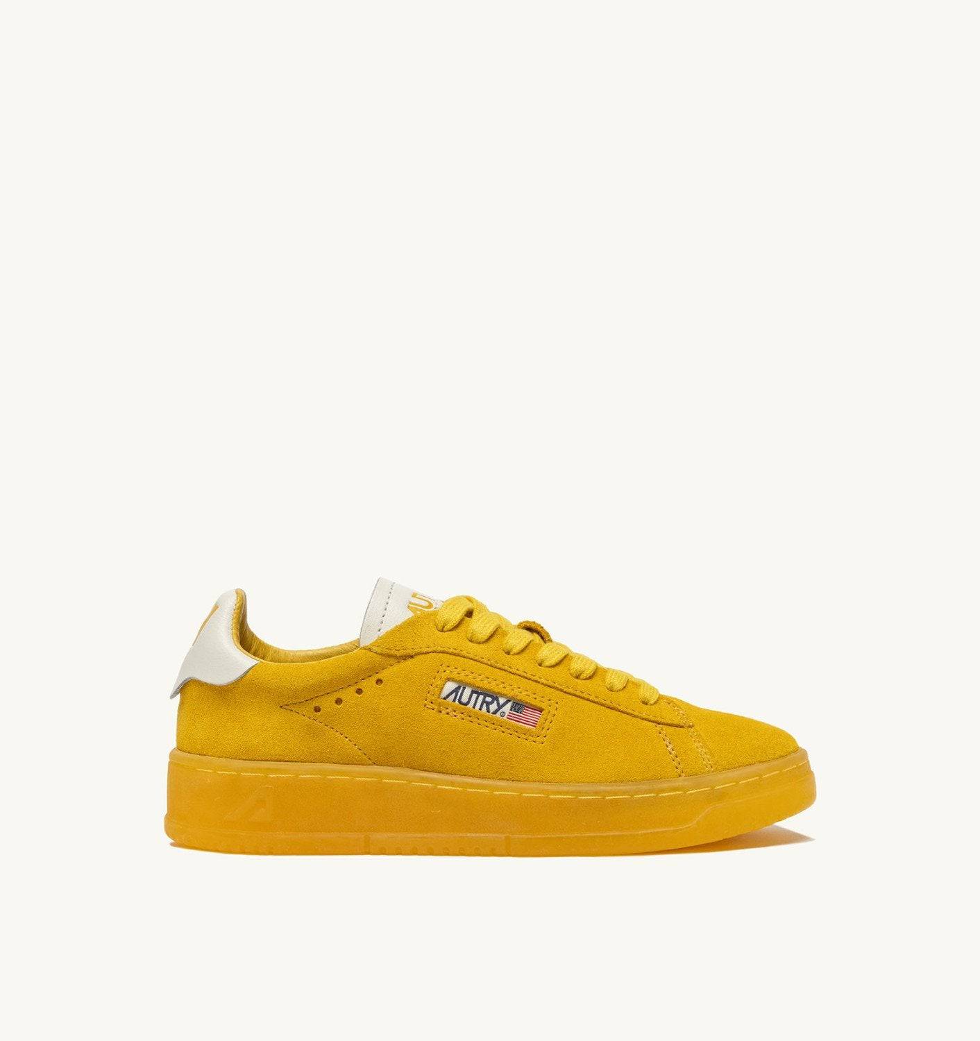 SNEAKERS DALLAS LOW IN SUEDE MARSHMALLOW E GIALLO