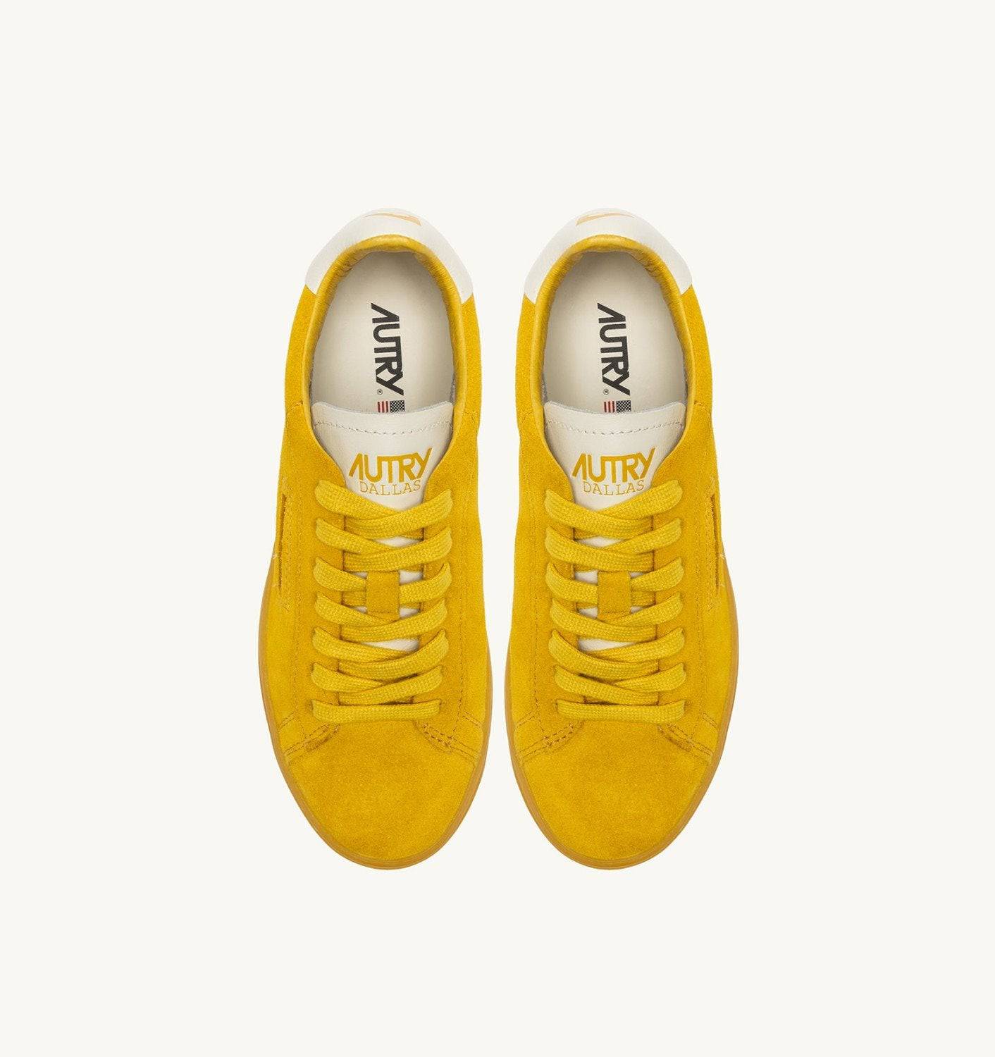 SNEAKERS DALLAS LOW IN SUEDE MARSHMALLOW E GIALLO