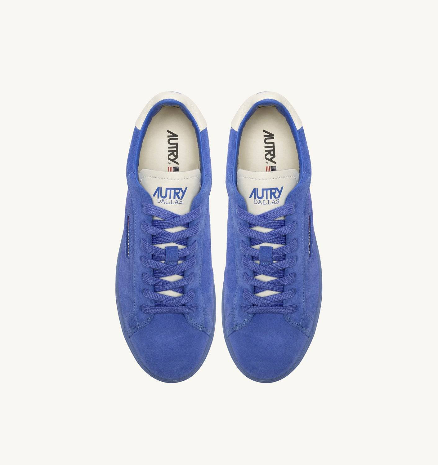 SNEAKERS DALLAS LOW IN SUEDE MARSHMALLOW E PALACE BLUE