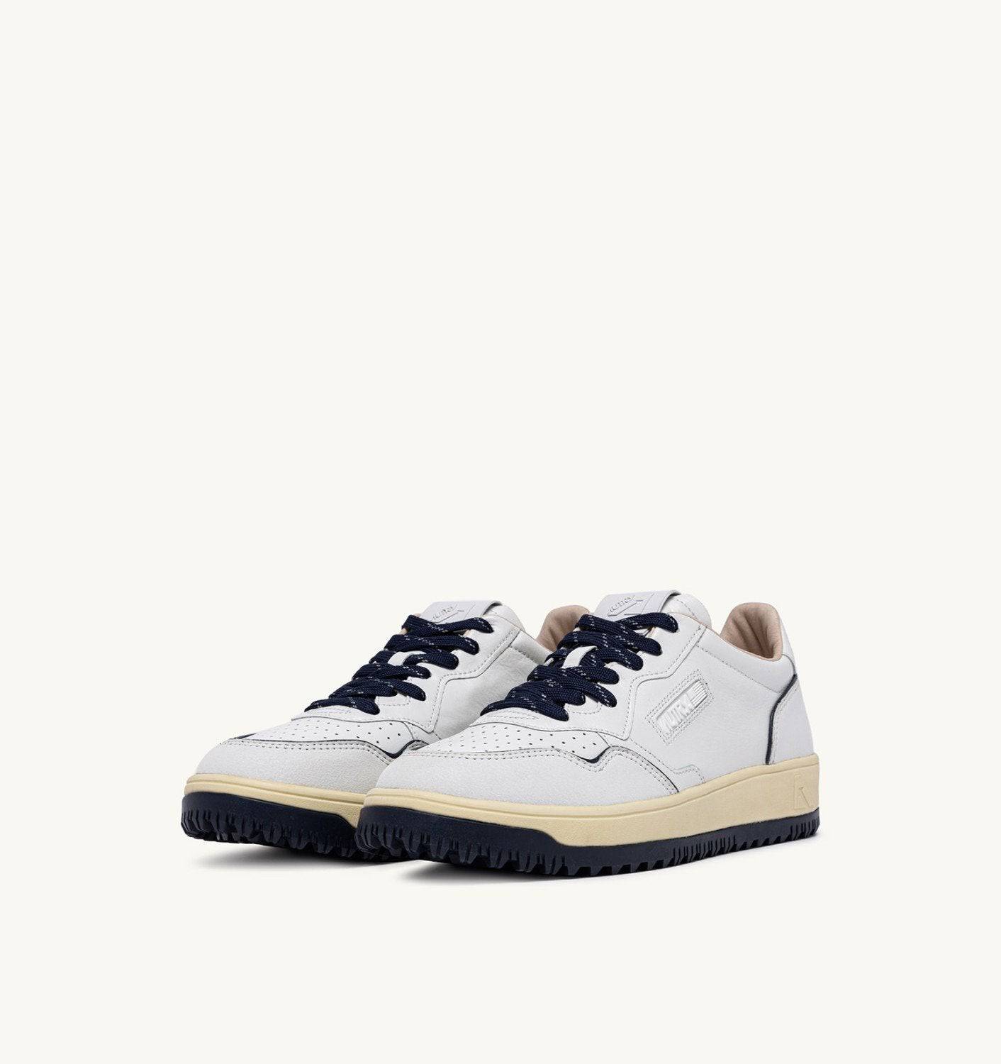 SNEAKERS GOLF LOW IN PELLE BIANCA E NAVY