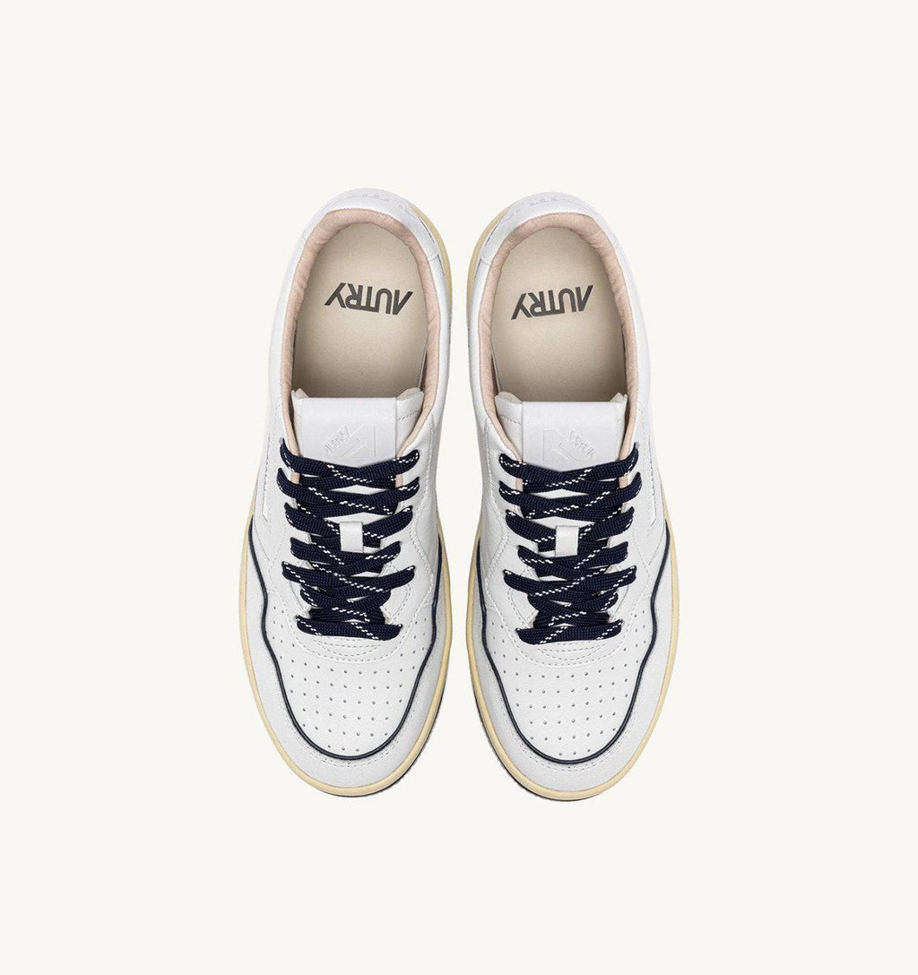 SNEAKERS GOLF LOW IN PELLE BIANCA E NAVY