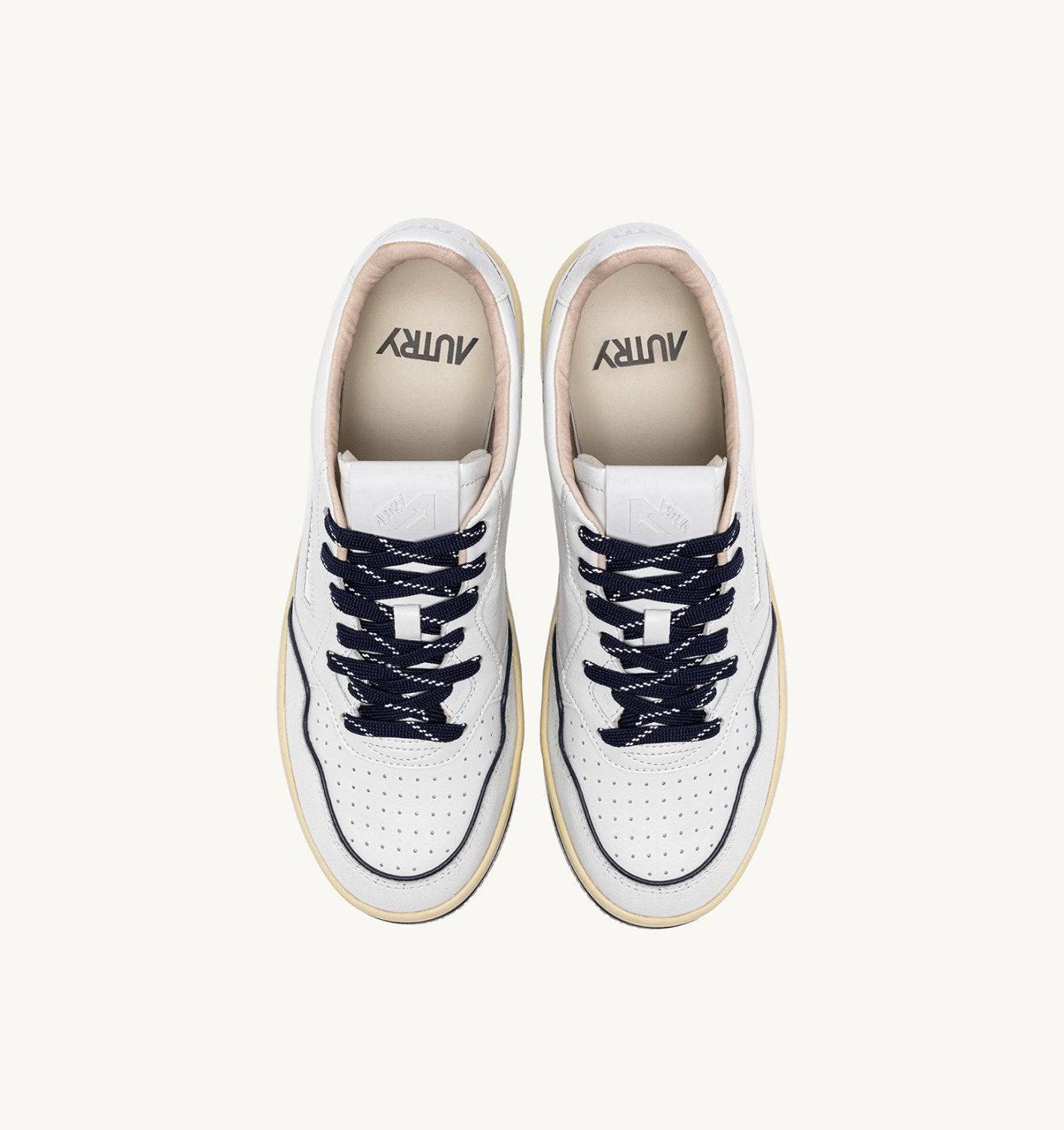 SNEAKERS GOLF LOW IN PELLE BIANCA E NAVY