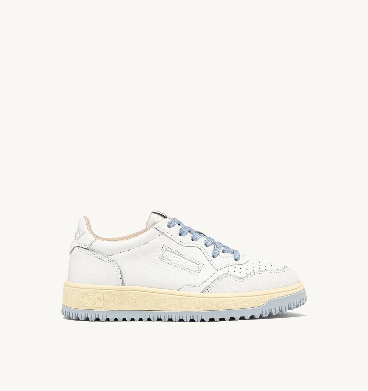 SNEAKERS GOLF LOW IN PELLE BIANCA E PEARL BLUE