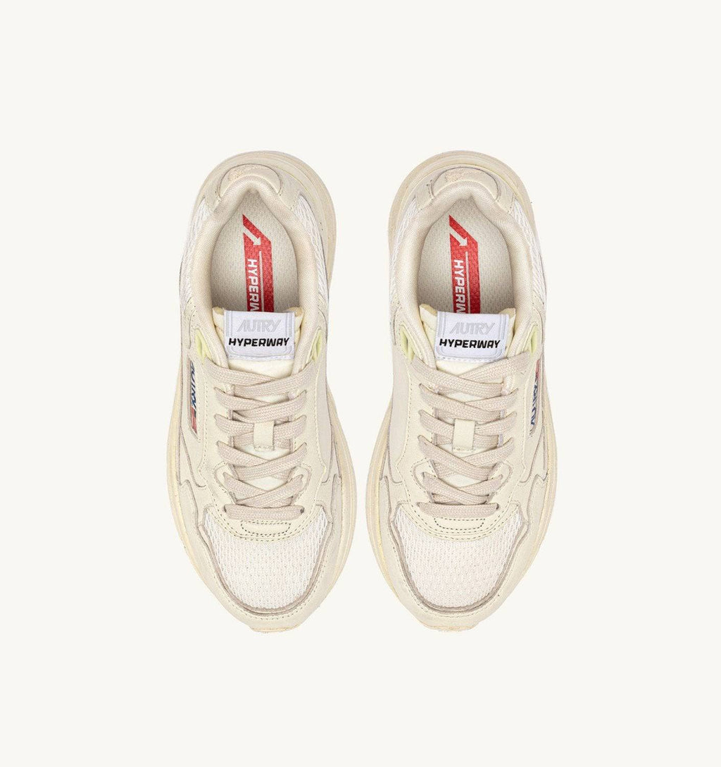 SNEAKERS HYPERWAY IN MESH E PELLE WHISPER WHITE
