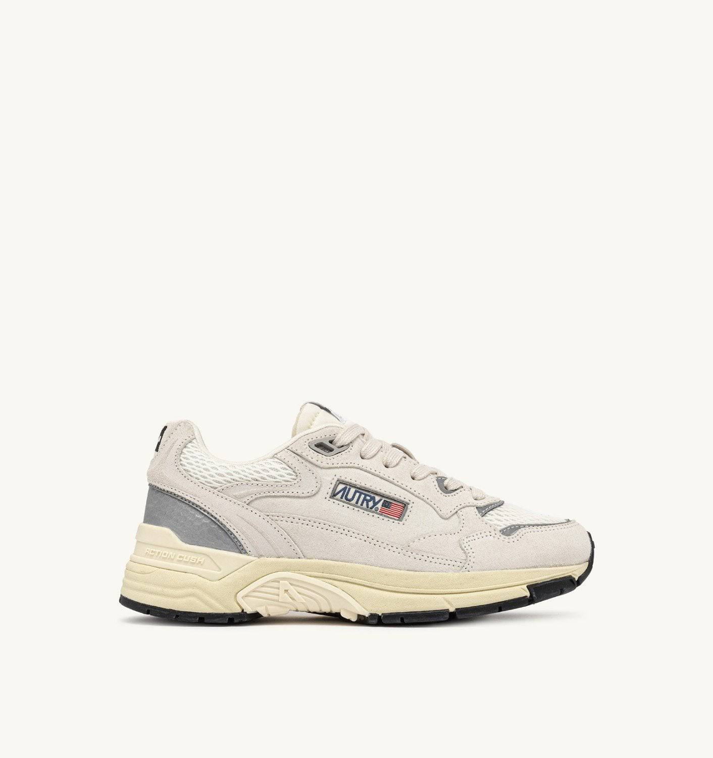 SNEAKERS HYPERWAY IN MESH E SUEDE BIANCO E ARGENTO