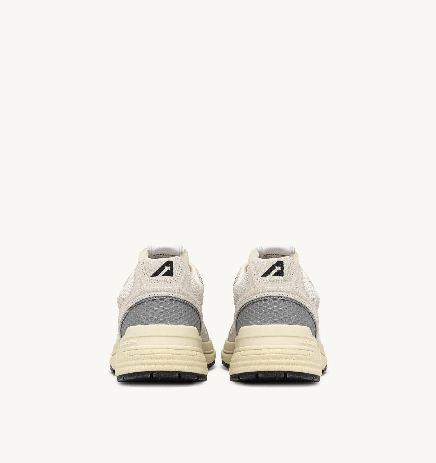 SNEAKERS HYPERWAY IN MESH E SUEDE BIANCO E ARGENTO