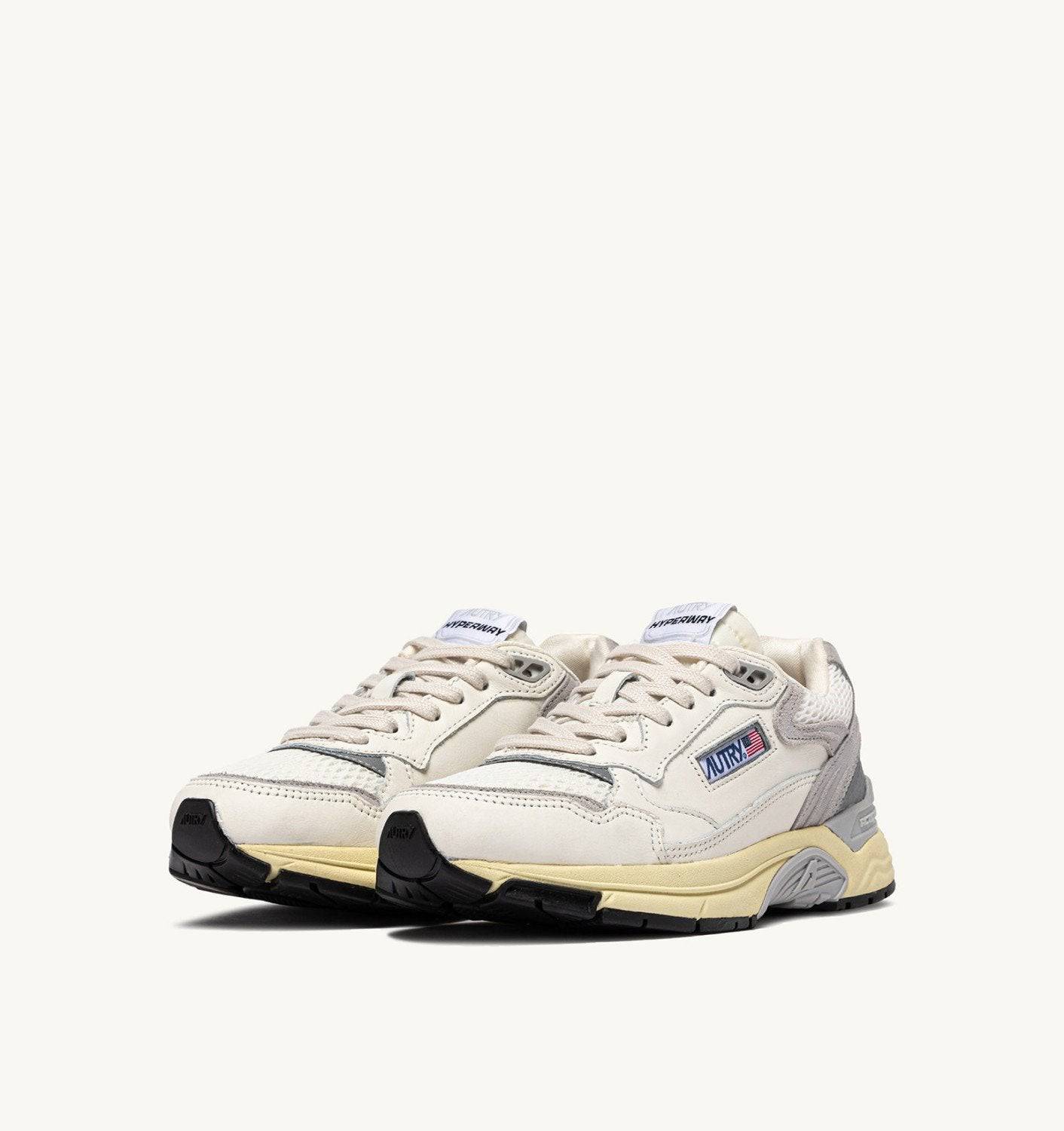 SNEAKERS HYPERWAY IN MESH E SUEDE BIANCO E GRIGIO
