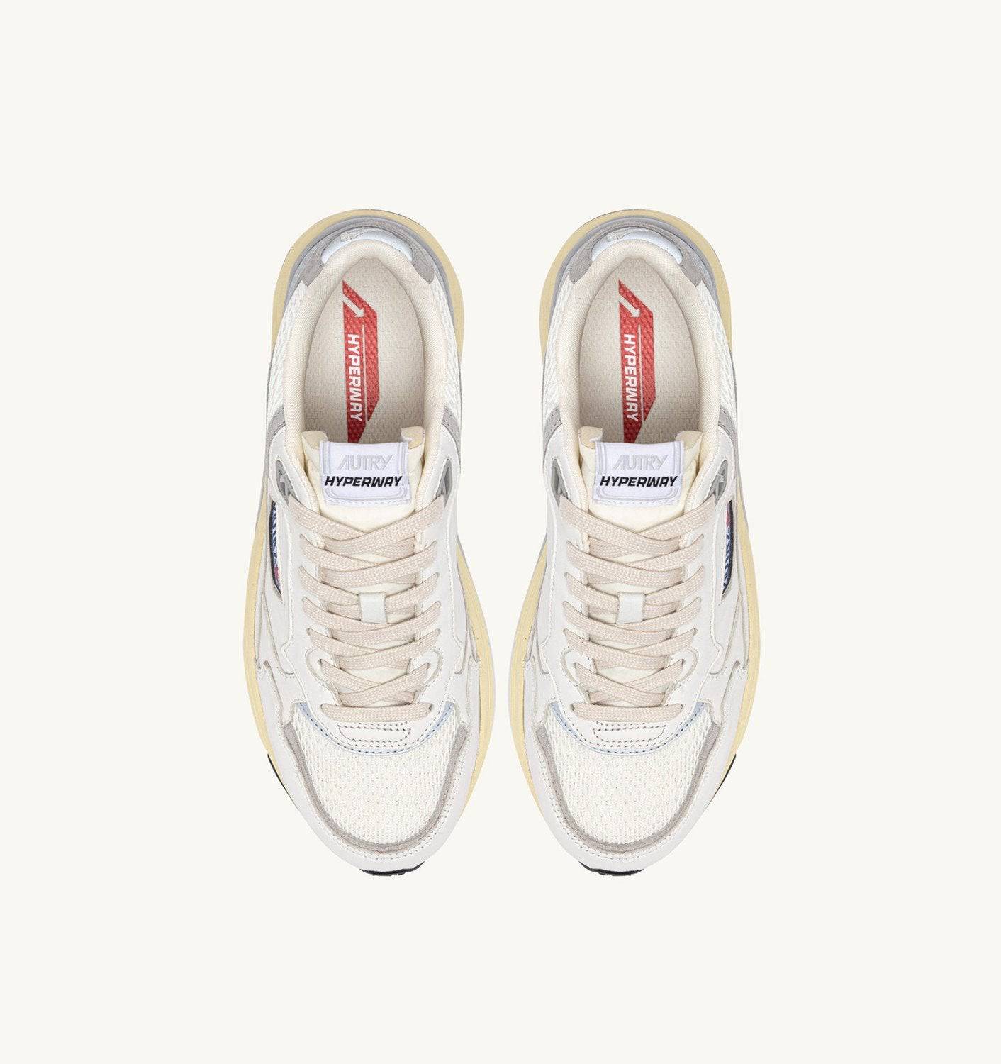 SNEAKERS HYPERWAY IN MESH E SUEDE BIANCO E GRIGIO