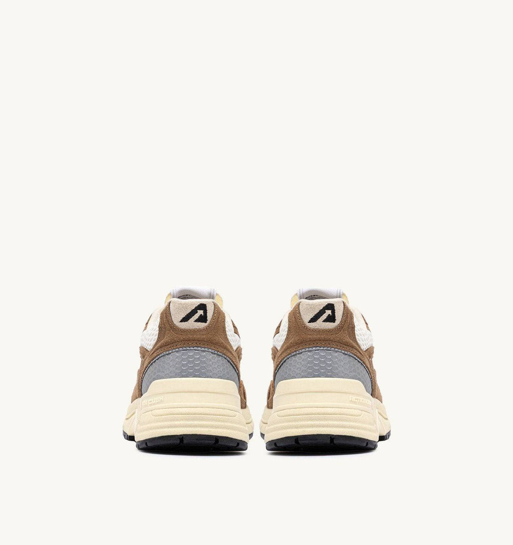 SNEAKERS HYPERWAY IN MESH E SUEDE CIGAR E ARGENTO