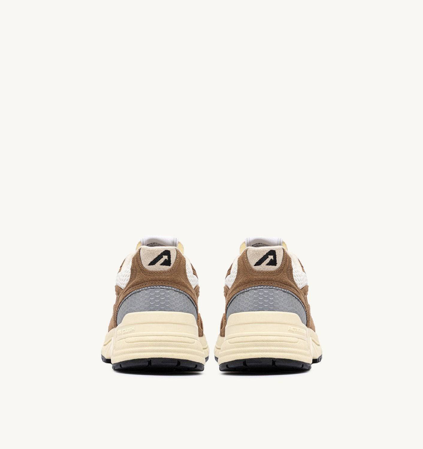 SNEAKERS HYPERWAY IN MESH E SUEDE CIGAR E ARGENTO