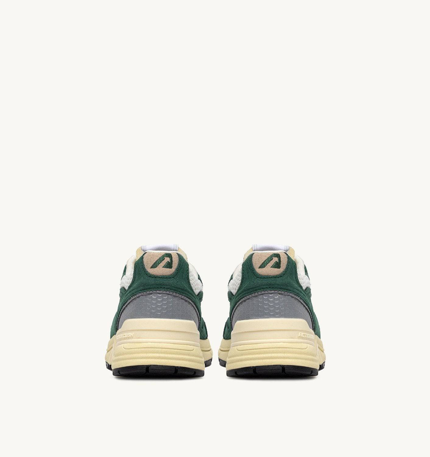 SNEAKERS HYPERWAY IN MESH E SUEDE MALACHITE E ARGENTO