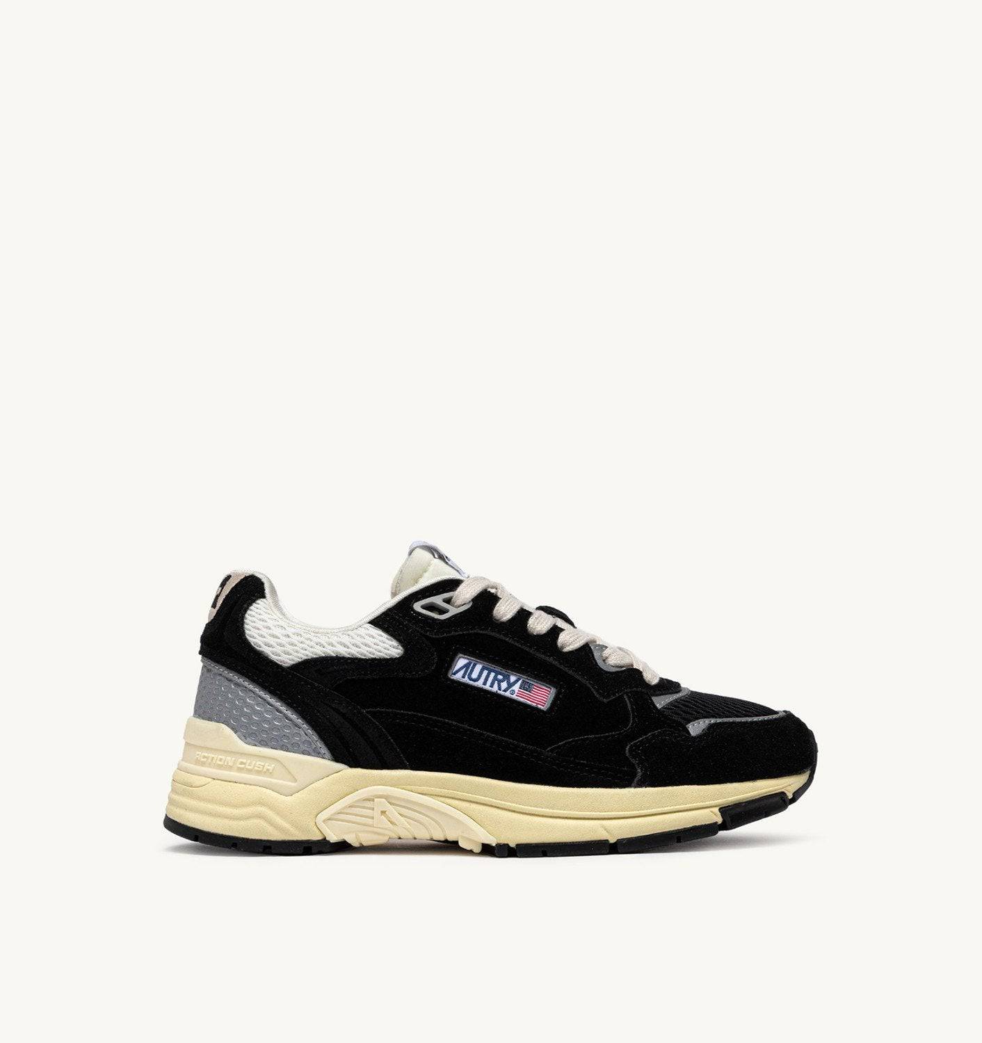 SNEAKERS HYPERWAY IN MESH E SUEDE NERO E ARGENTO