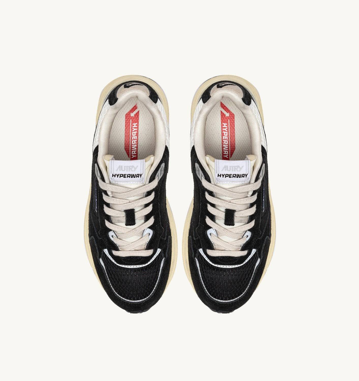 SNEAKERS HYPERWAY IN MESH E SUEDE NERO E ARGENTO