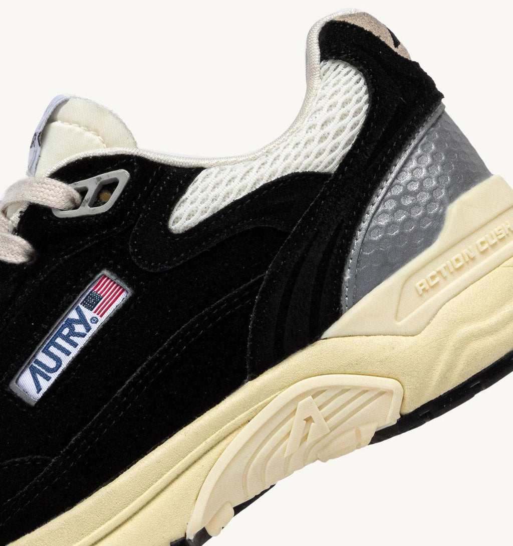 SNEAKERS HYPERWAY IN MESH E SUEDE NERO E ARGENTO
