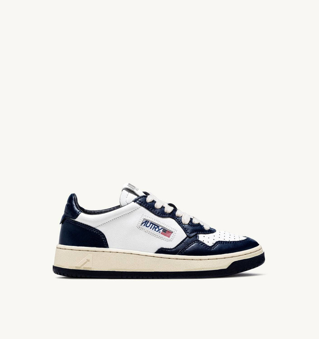 SNEAKERS MEDALIST LOW BICOLOR IN PELLE BIANCA E BLU