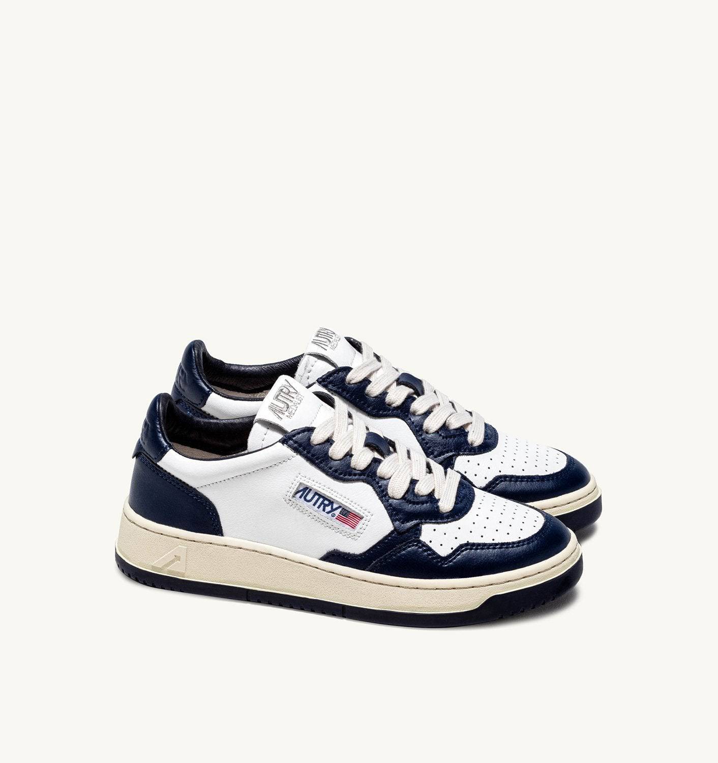 SNEAKERS MEDALIST LOW BICOLOR IN PELLE BIANCA E BLU