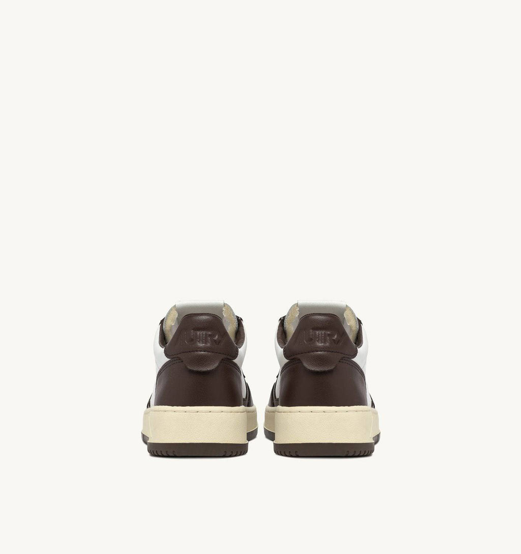 SNEAKERS MEDALIST LOW BICOLOR IN PELLE BIANCA E CHESTNUT