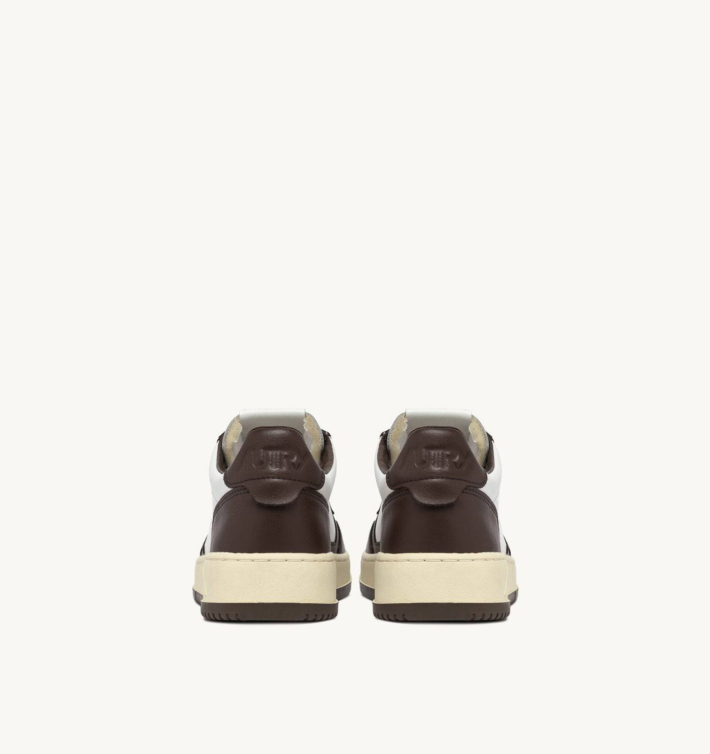 SNEAKERS MEDALIST LOW BICOLOR IN PELLE BIANCA E CHESTNUT