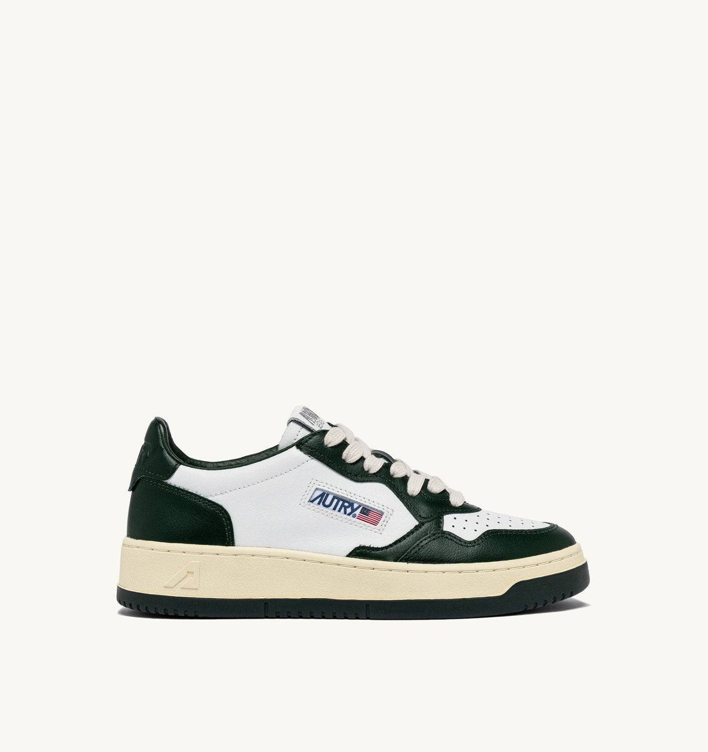 SNEAKERS MEDALIST LOW BICOLOR IN PELLE BIANCA E MOUNTAIN